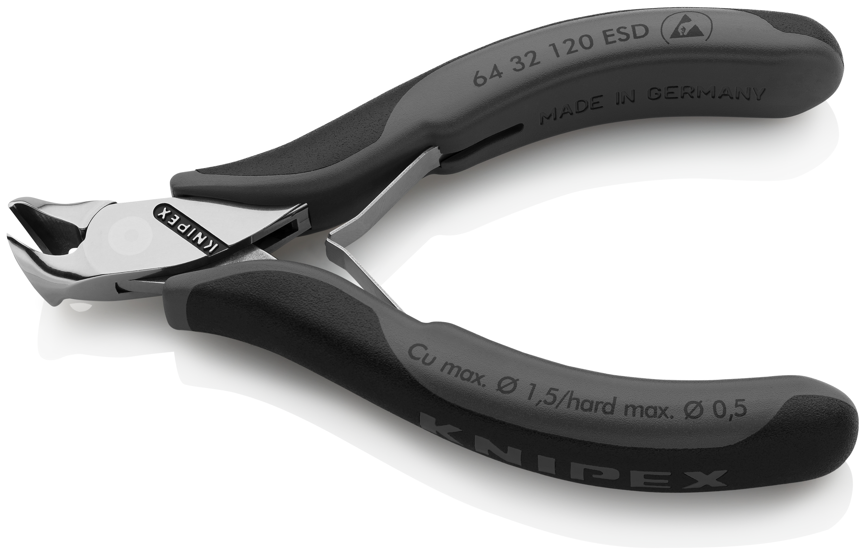 KNIPEX KNIPEX 64 32 120 ESD Elektronik-Vornschneider ESD 120 mm mit Mehrkomponenten-Hüllen spiegelpoliert KNIPEX KNIPEX 64 32 120 ESD Elektronik-Vornschneider ESD 120 mm mit Mehrkomponenten-Hüllen spiegelpoliert