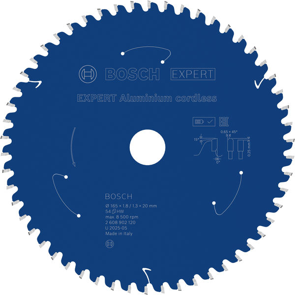 BOSCH EXPERT Aluminium Kreissägeblatt, 165x20 mm, Z54
