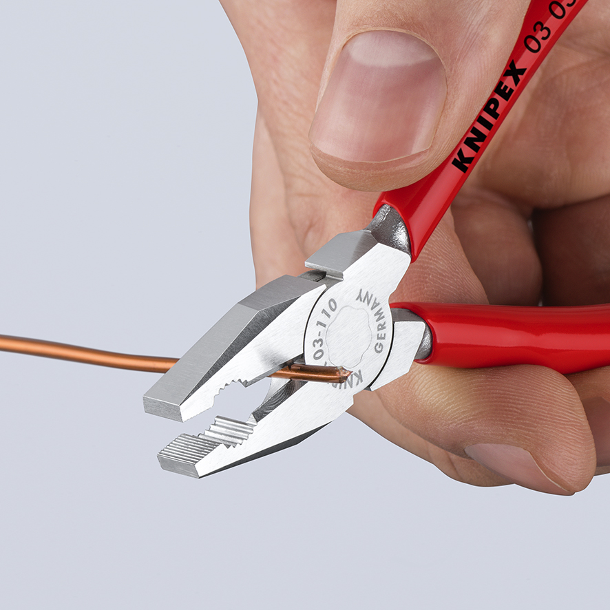 KNIPEX KNIPEX 03 03 110 Mini-Kombizange 110 mm verchromt mit Kunststoff überzogen