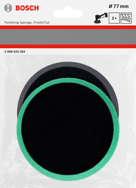 BOSCH Polierschwamm-Set, 77 mm, 2-tlg