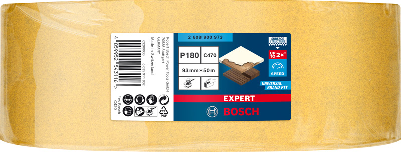 BOSCH EXPERT C470 Schleifrolle, 93mmx50m, K180, keine Löcher