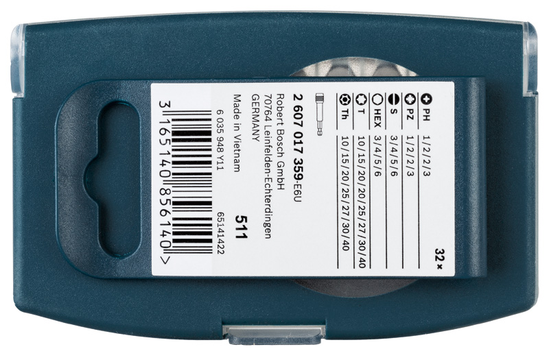 BOSCH 32-tlg. Schrauberbit Set blau BOSCH 32-tlg. Schrauberbit Set blau