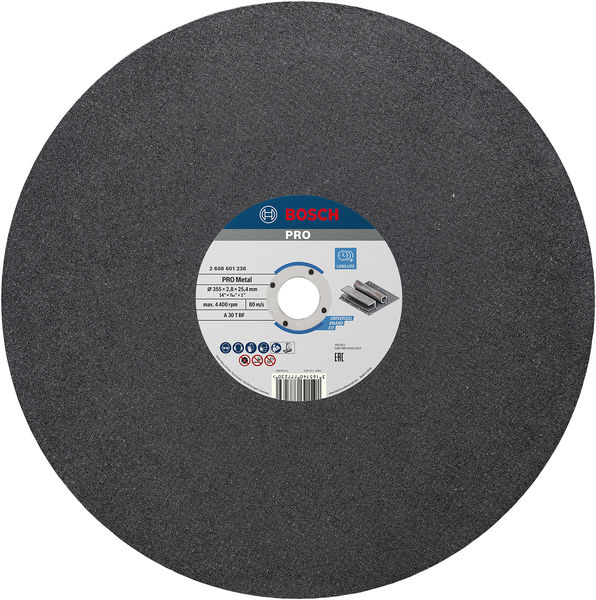 BOSCH PRO Metal Trennscheibe, 355 x 2.8 x 25.4 mm, gerade BOSCH PRO Metal Trennscheibe, 355 x 2.8 x 25.4 mm, gerade