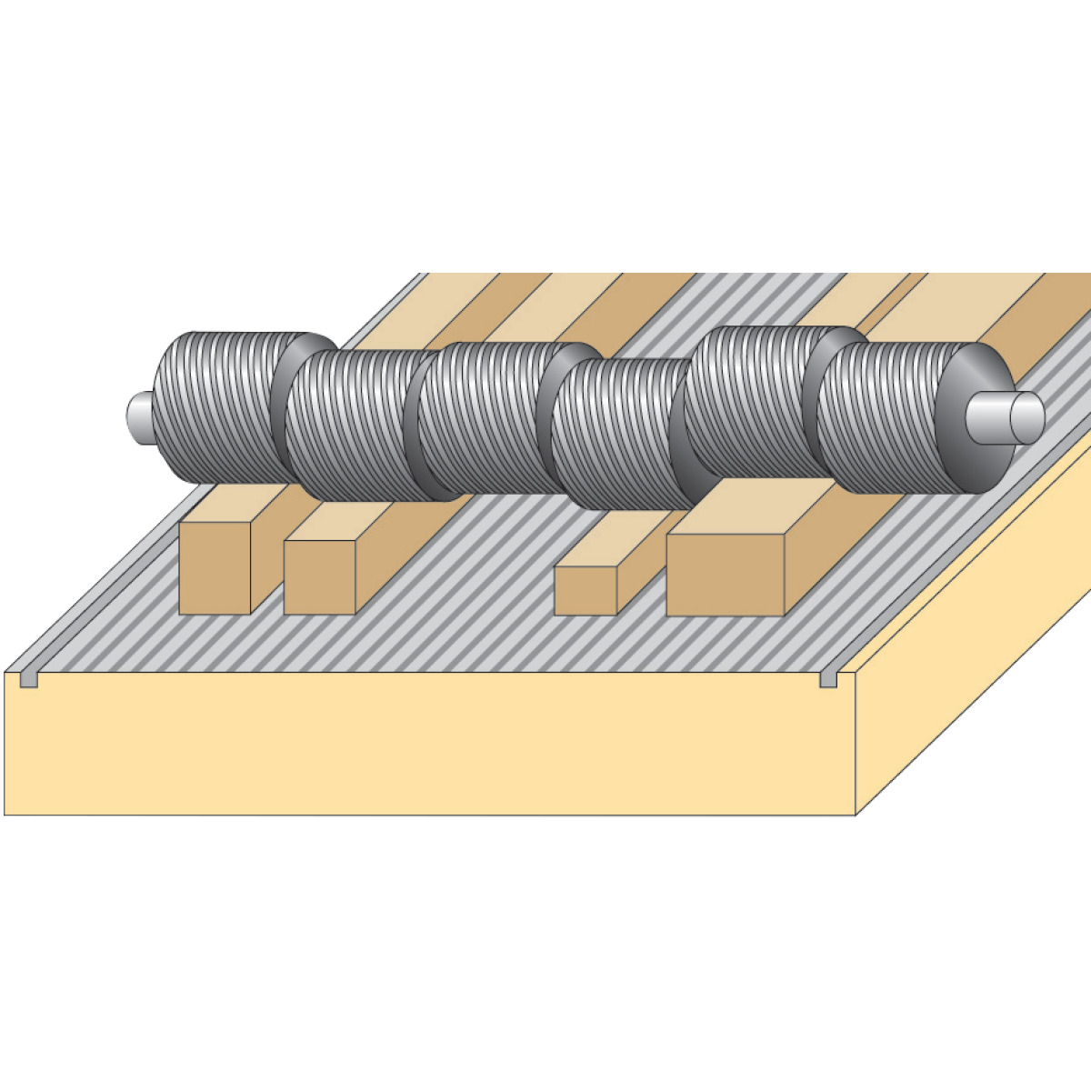 HOLZKRAFT Stahl-Gliedereinzugswalze an 1. Position