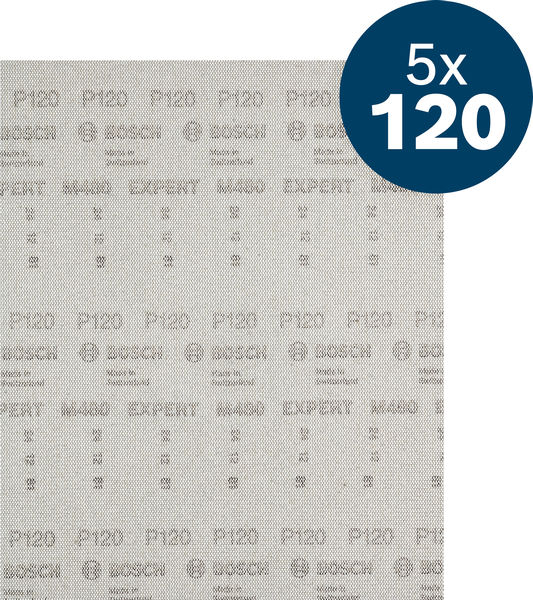 BOSCH EXPERT M480 Schleifnetz, 230 x 280 mm, K120, 5 Stk