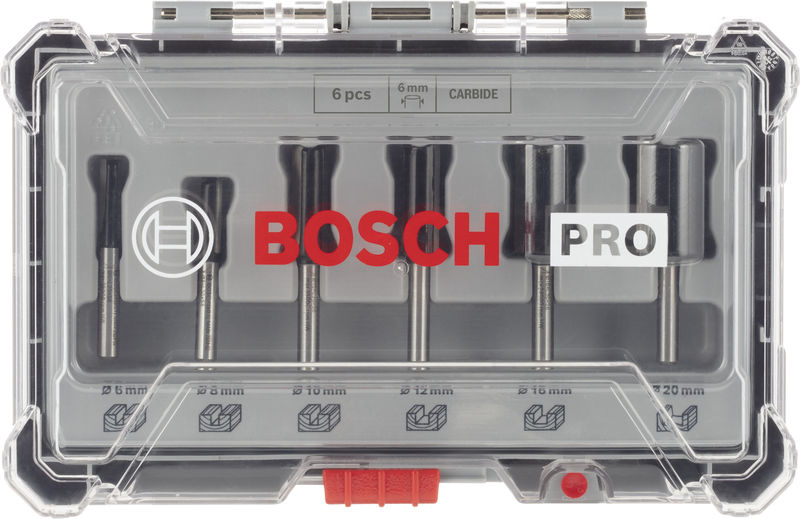 BOSCH PRO Nutfräser-Set, Schaft 6 mm, 6-tlg BOSCH PRO Nutfräser-Set, Schaft 6 mm, 6-tlg