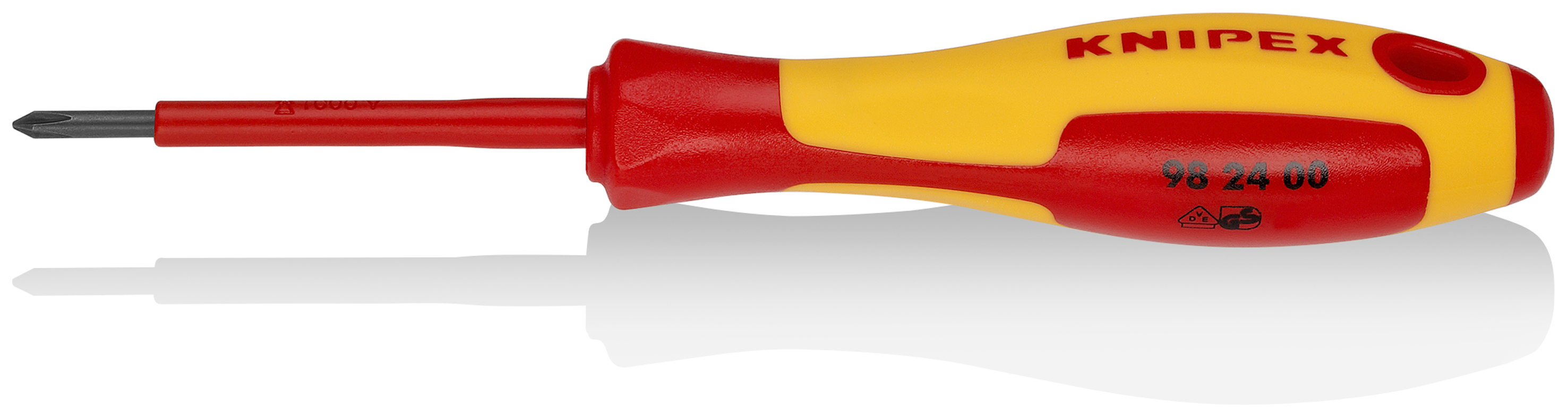 KNIPEX KNIPEX 98 24 00 Schraubendreher für Kreuzschlitzschrauben Phillips® 162 mm brüniert isolierender Mehrkomponenten-Griff, VDE-geprüft KNIPEX KNIPEX 98 24 00 Schraubendreher für Kreuzschlitzschrauben Phillips® 162 mm brüniert isolierender Mehrkomponenten-Griff, VDE-geprüft