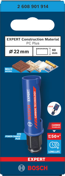 BOSCH EXPERT Construction Material Power Change Plus Lochsäge, 22 x 60 mm BOSCH EXPERT Construction Material Power Change Plus Lochsäge, 22 x 60 mm