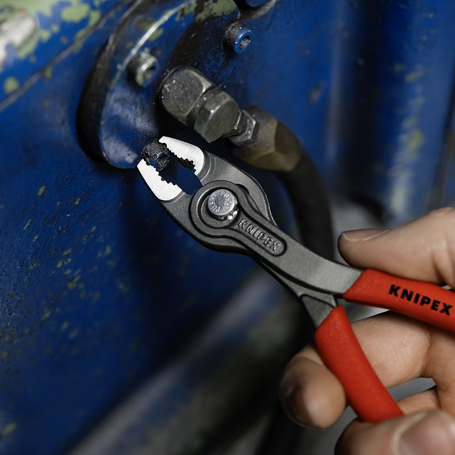 KNIPEX KNIPEX 82 01 150 TwinGrip® Front- und Seitengreifzange 150 mm grau atramentiert mit rutschhemmendem Kunststoff überzogen poliert