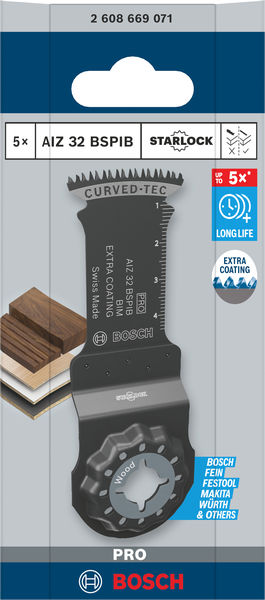 BOSCH PRO AIZ 32 BSPIB Blatt für Multifunktionswerkzeuge, 32 x 50 mm, 5-tlg.