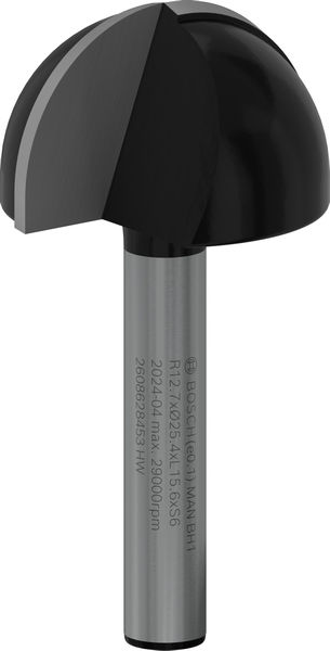BOSCH PRO Hohlkehlfräser, R 12,7, Schaft 6 mm