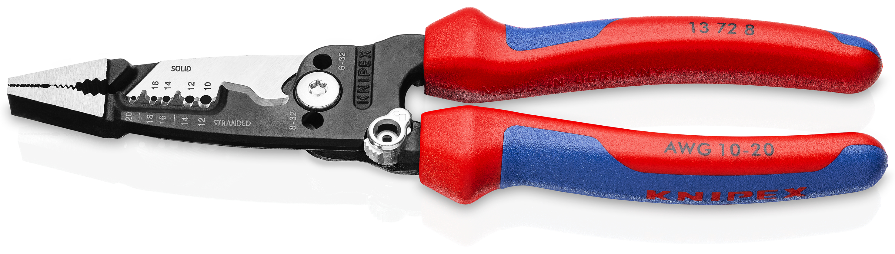 KNIPEX KNIPEX 13 72 8 WireStripper Multifunktions-Elektrikerzangen amerikanisches Modell 200 mm schwarz atramentiert mit Mehrkomponenten-Hüllen poliert KNIPEX KNIPEX 13 72 8 WireStripper Multifunktions-Elektrikerzangen amerikanisches Modell 200 mm schwarz atramentiert mit Mehrkomponenten-Hüllen poliert