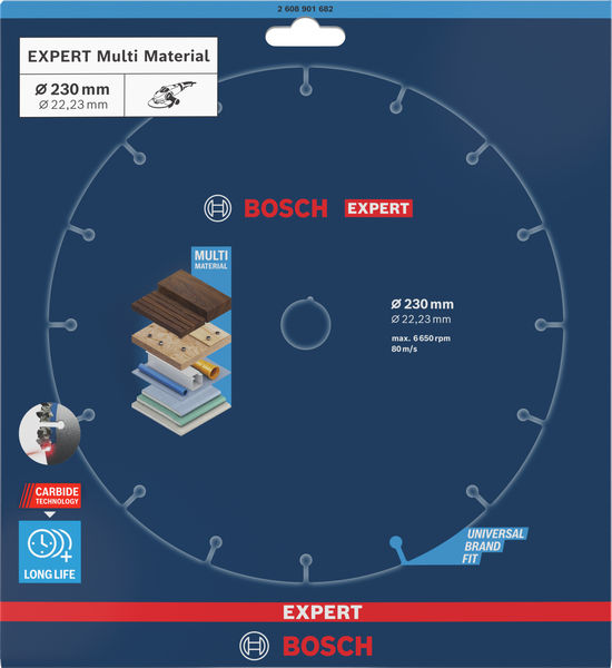 BOSCH EXPERT Carbide Multi Wheel Trennscheibe, 230 mm, 22,23 mm