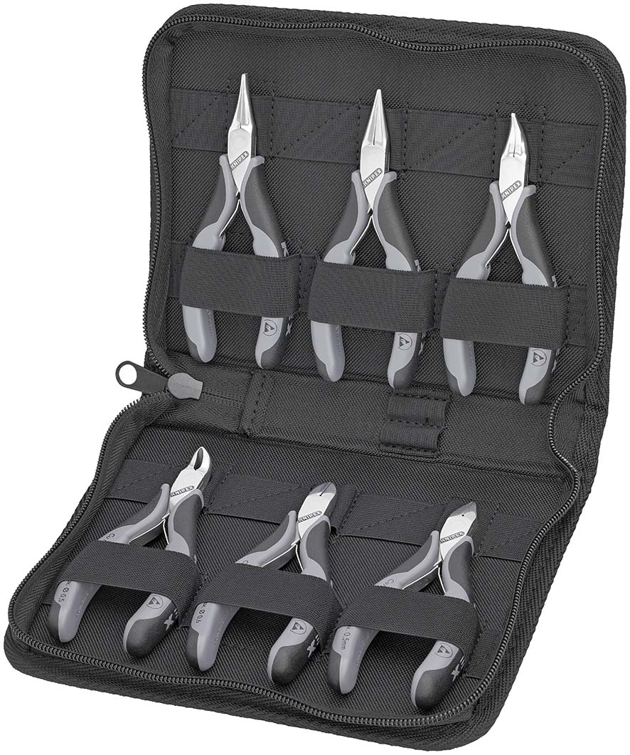 KNIPEX KNIPEX 00 20 17 Elektronikzangen-Set mit Werkzeugen für Arbeiten an elektronischen Bauteilen 6-teilig 215 mm KNIPEX KNIPEX 00 20 17 Elektronikzangen-Set mit Werkzeugen für Arbeiten an elektronischen Bauteilen 6-teilig 215 mm