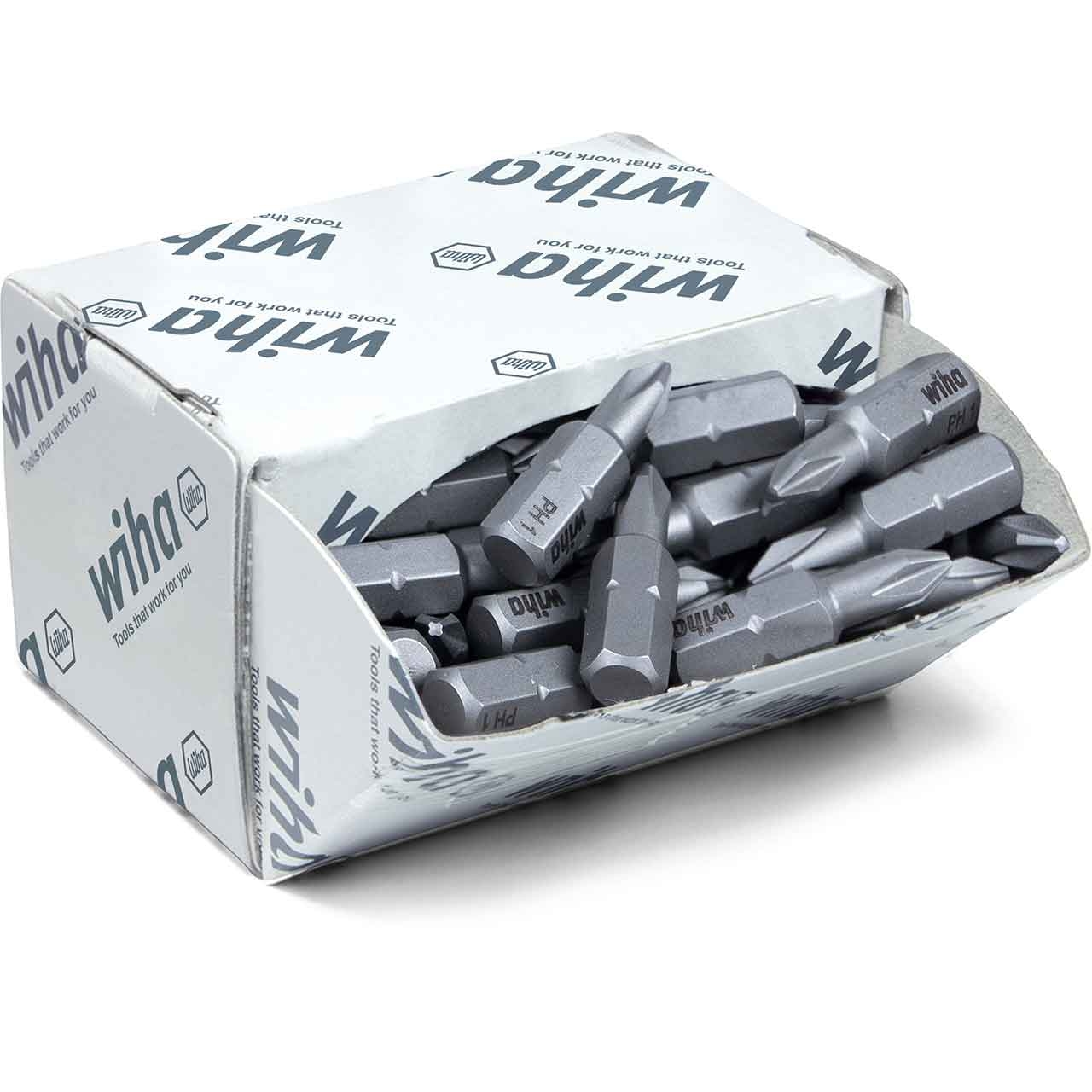 WIHA Bit-Set Standard 25mm PH2 50tlg., Phillips, 1/4" in Großpackung WIHA Bit-Set Standard 25mm PH2 50tlg., Phillips, 1/4" in Großpackung