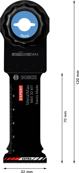 BOSCH EXPERT MetalMax MAII 32 AIT Blatt für Multifunktionswerkzeuge, 70 x 32 mm