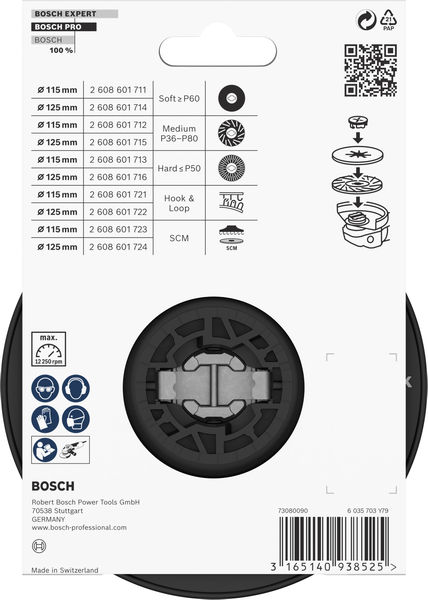 BOSCH X-LOCK Stützteller 125 mm hart