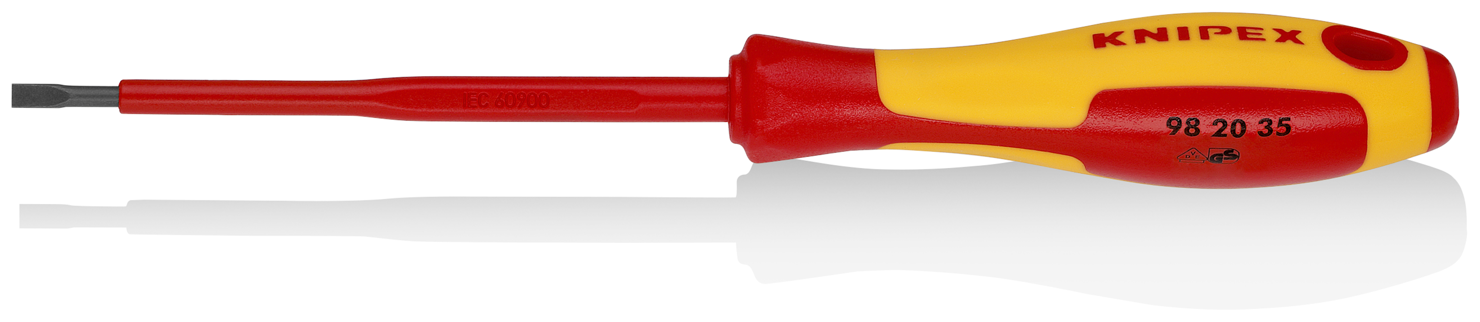 KNIPEX KNIPEX 98 20 35 Schraubendreher für Schlitzschrauben 202 mm brüniert isolierender Mehrkomponenten-Griff, VDE-geprüft KNIPEX KNIPEX 98 20 35 Schraubendreher für Schlitzschrauben 202 mm brüniert isolierender Mehrkomponenten-Griff, VDE-geprüft