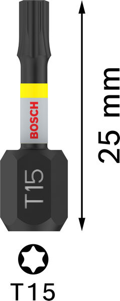 BOSCH PRO Torx Impact Bit, T15, 25 mm, 2-tlg. BOSCH PRO Torx Impact Bit, T15, 25 mm, 2-tlg.