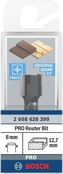 BOSCH PRO Scharniernutfräser, zweischneidig, Ø 12,7 x L 12,7, Schaft 8 mm
