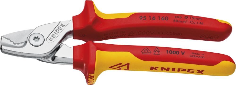 KNIPEX StepCut Kabelschere verchromt VDE 160mm KNIPEX StepCut Kabelschere verchromt VDE 160mm