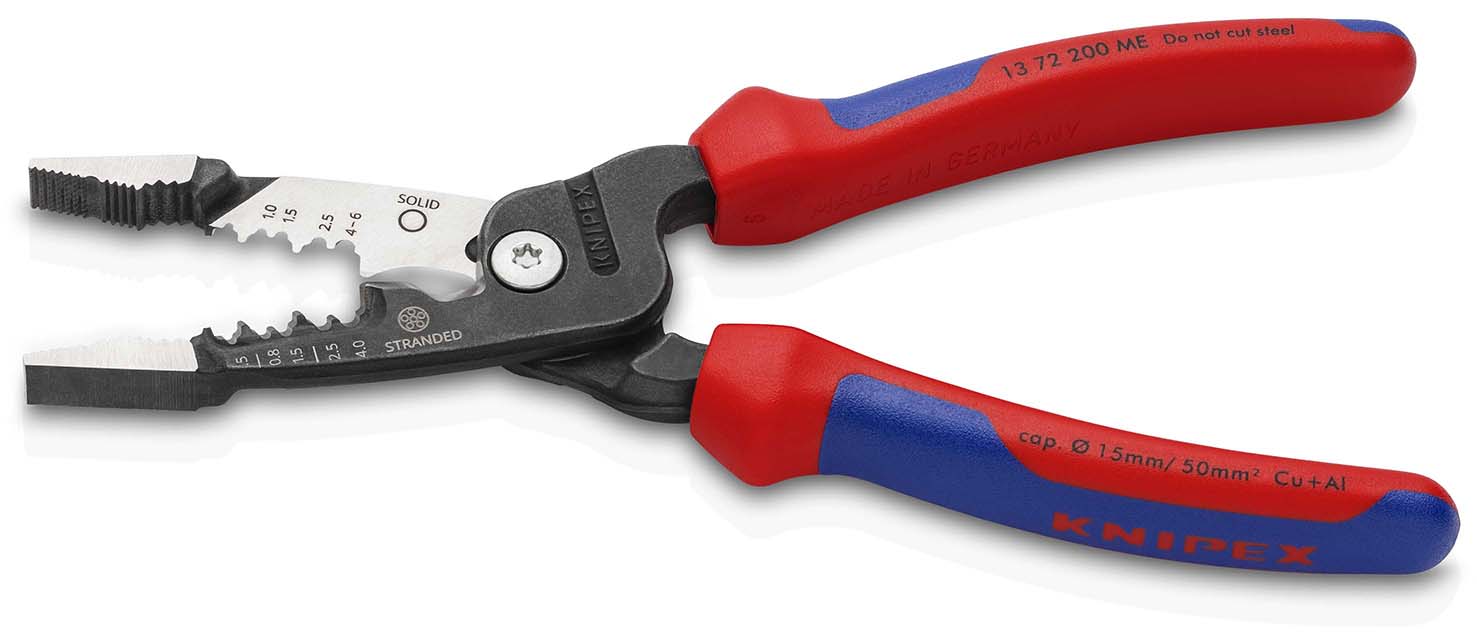 KNIPEX KNIPEX 13 72 200 ME Multifunktions-Elektrikerzange metrisches Modell 200 mm schwarz atramentiert mit Mehrkomponenten-Hüllen poliert KNIPEX KNIPEX 13 72 200 ME Multifunktions-Elektrikerzange metrisches Modell 200 mm schwarz atramentiert mit Mehrkomponenten-Hüllen poliert