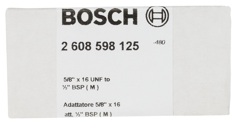 BOSCH Adapter für Diamantbohrkronen, Maschinenseite 5/6 Zoll, Kronenseite G 1/2 Zoll