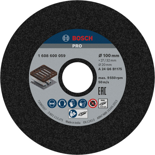 BOSCH PRO Metal Schleifscheibe, 100 x 27 x 20 mm, K24 BOSCH PRO Metal Schleifscheibe, 100 x 27 x 20 mm, K24