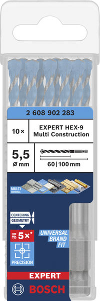 BOSCH EXPERT HEX-9 Multi Construction Bohrer, 5,5 x 60 x 100 mm