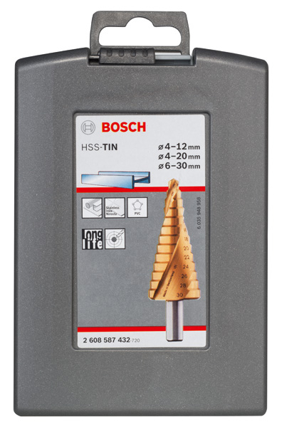 BOSCH HSS-TiN-Stufenbohrerset, 3-tlg., 4-12/4-20/6-30
