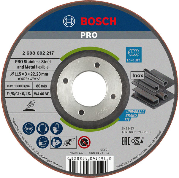 BOSCH PRO Semi-Flexible Schleifscheibe, 115 x 3 x 22,23 mm BOSCH PRO Semi-Flexible Schleifscheibe, 115 x 3 x 22,23 mm