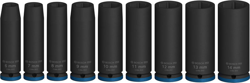 BOSCH PRO Impact Steckschlüsselsatz Set, 1/4", tief, 9-tlg.