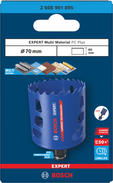 BOSCH EXPERT Multi Material Power Change Plus-Lochsäge, 70 x 60 mm