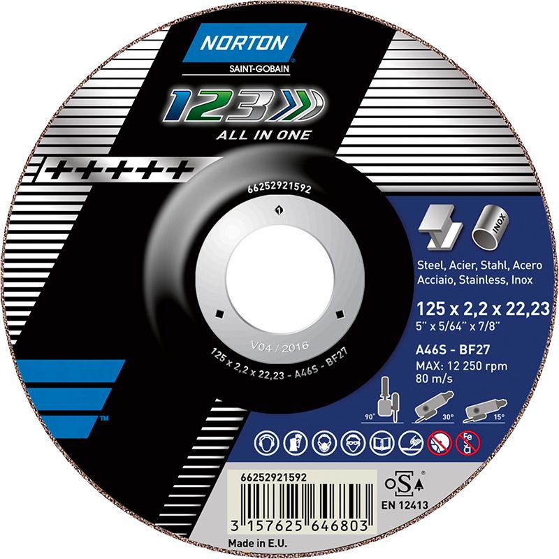 NORTON Trenn/Schruppscheibe All in One gekrö. 125x2,2 NORTON Trenn/Schruppscheibe All in One gekrö. 125x2,2
