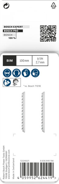 BOSCH PRO Hardwood clean T101BF Stichsägeblatt, 100 mm, 2-tlg.