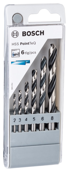 BOSCH HSS-Spiralbohrer-Set PointTeQ, 6-tlg., 2-8 mm