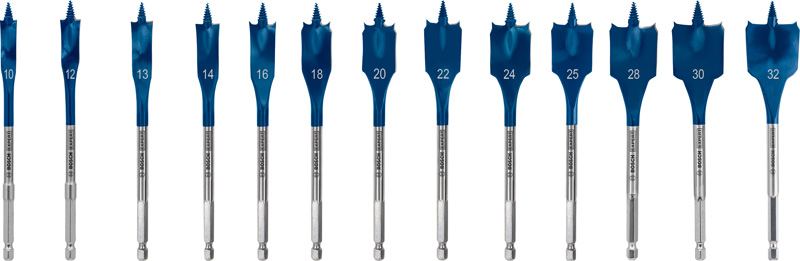 BOSCH EXPERT Self Cut Speed Flachfräsbohrer Set, 10-32mm, 13-tlg.