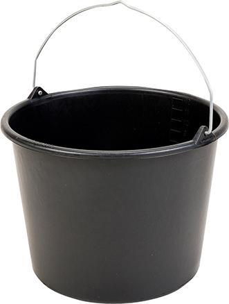 N.A. Baueimer 12L schwarz Knopfbügel, L-Skala