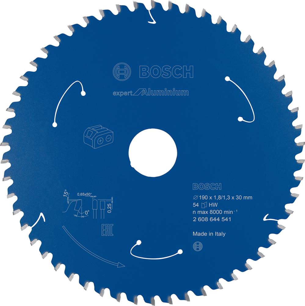 BOSCH Kreissägeblatt für Akkusägen Expert for Aluminium, 190 x 1,8/1,3 x 30, 54 Zähne