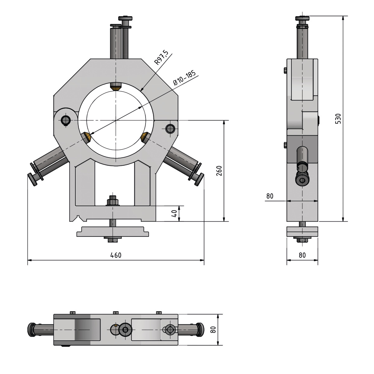 STÜRMER Feststehende Lünette Optimum Durchlass 10 - 185 mm für TX5216