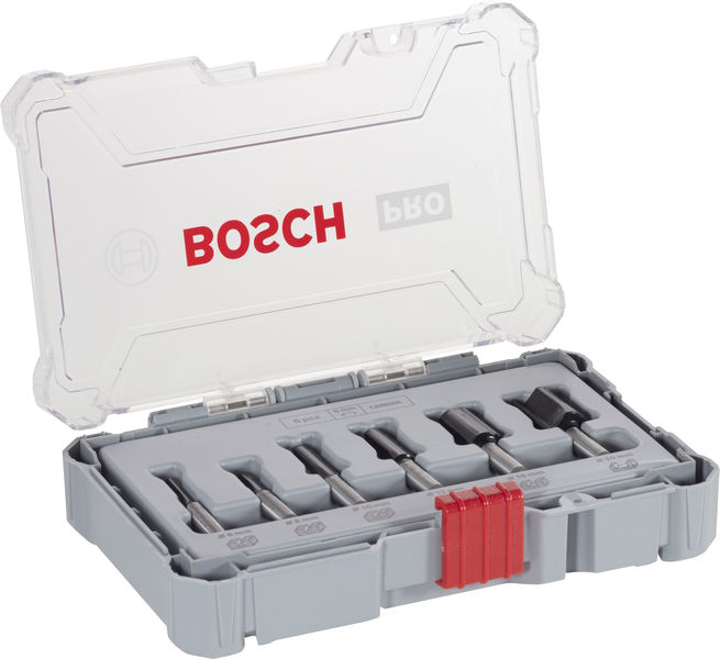 BOSCH PRO Nutfräser-Set, Schaft 8 mm, 6-tlg