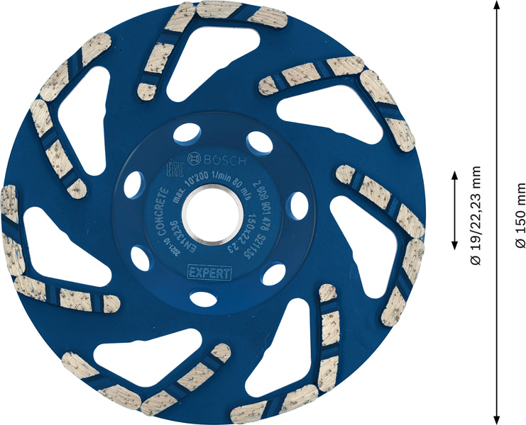 BOSCH EXPERT Concrete Topfscheibe, 150x22,23x4,5 mm