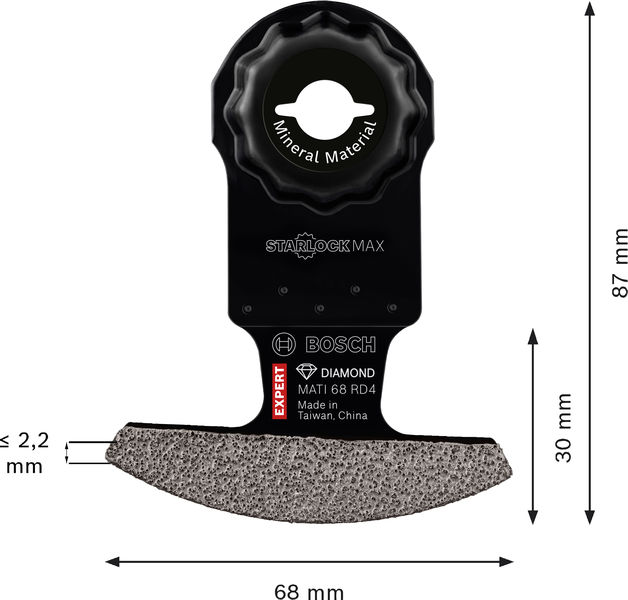 BOSCH EXPERT MATI 68 RD4 Corner Blade, 68 x 30 mm BOSCH EXPERT MATI 68 RD4 Corner Blade, 68 x 30 mm