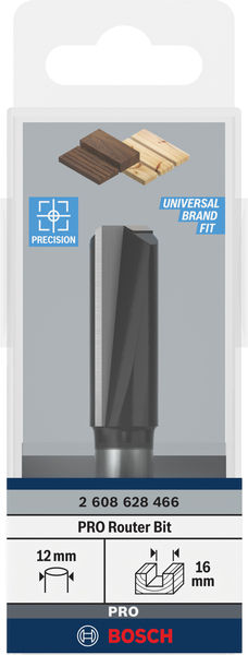 BOSCH PRO Nutfräser, zweischneidig, Ø 16 x L 40, Schaft 12 mm BOSCH PRO Nutfräser, zweischneidig, Ø 16 x L 40, Schaft 12 mm
