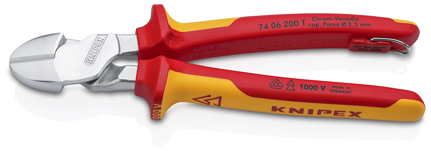 KNIPEX KNIPEX 74 06 200 T BK Kraft-Seitenschneider verchromt isoliert mit Mehrkomponenten-Hüllen, VDE-geprüft KNIPEX KNIPEX 74 06 200 T BK Kraft-Seitenschneider verchromt isoliert mit Mehrkomponenten-Hüllen, VDE-geprüft