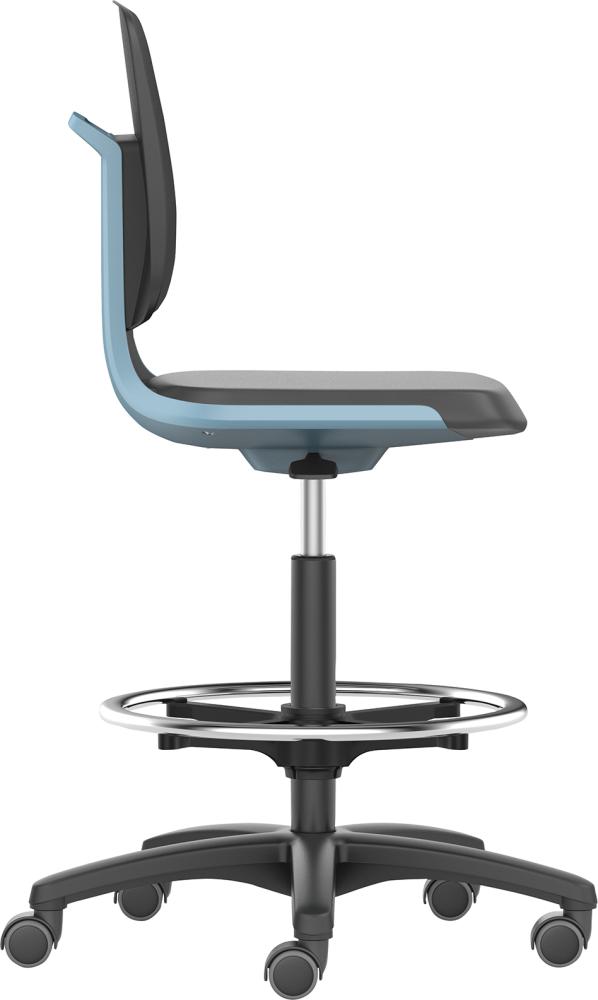 BIMOS Bimos Arbeitsstuhl Labsit 4, PU blau Sitzhöhe 560-810 mm