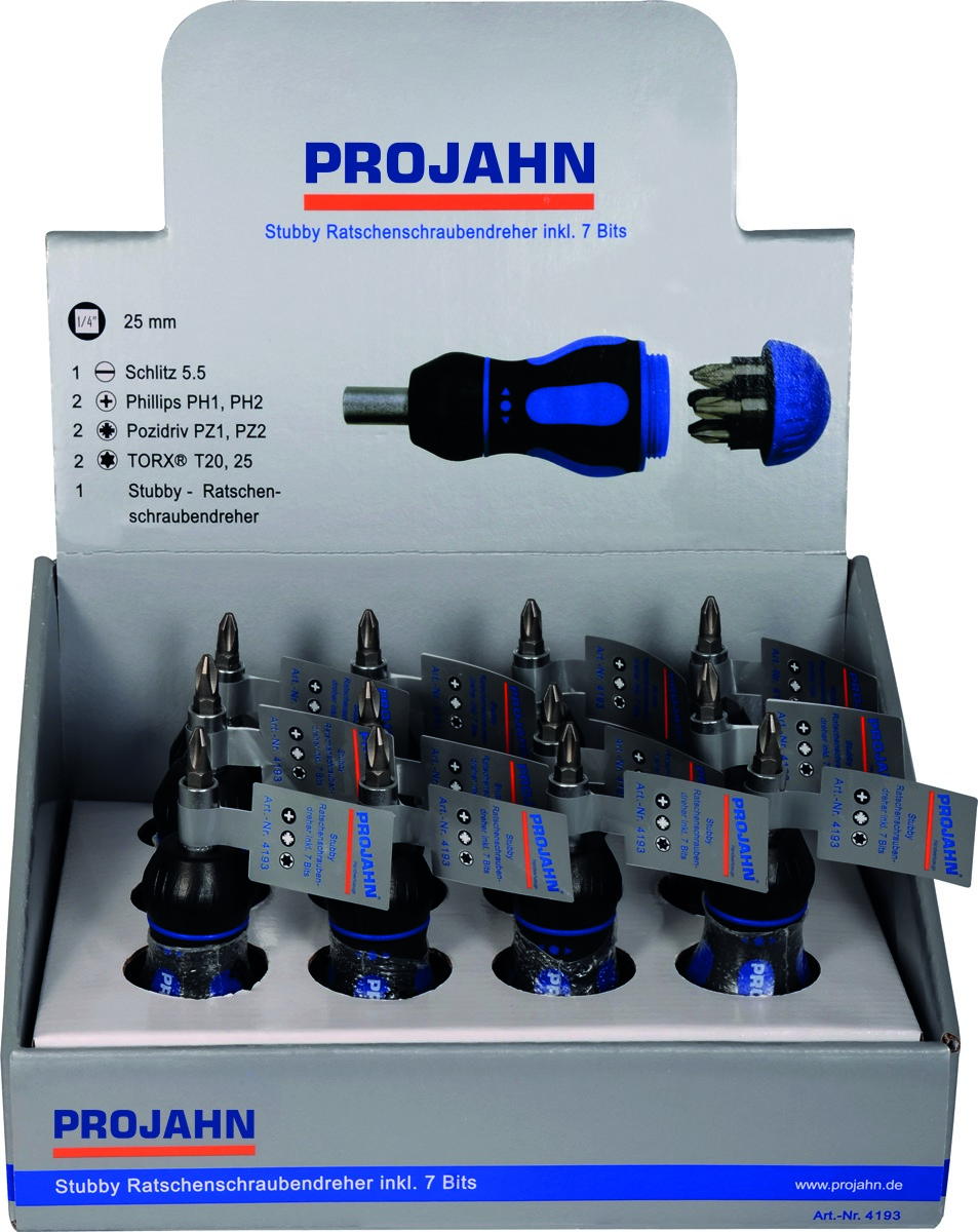 PROJAHN Display 12 x Stubby- Ratschenschraubendreher 4193 PROJAHN Display 12 x Stubby- Ratschenschraubendreher 4193