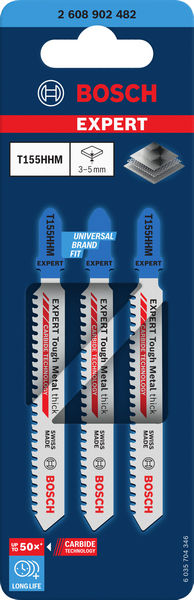 BOSCH EXPERT Tough Metal thick T155HHM Stichsägeblatt, 3 Stk. BOSCH EXPERT Tough Metal thick T155HHM Stichsägeblatt, 3 Stk.