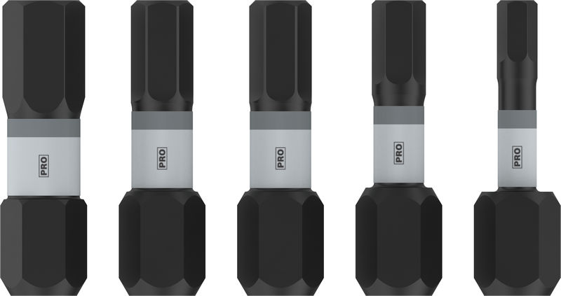 BOSCH PRO H Impact Bit Set, H3, H4, 2 x H5, H6, 25 mm, 5-tlg. BOSCH PRO H Impact Bit Set, H3, H4, 2 x H5, H6, 25 mm, 5-tlg.