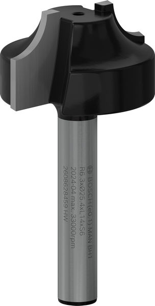 BOSCH PRO Abrundfräser, R 6,3, Schaft 6 mm